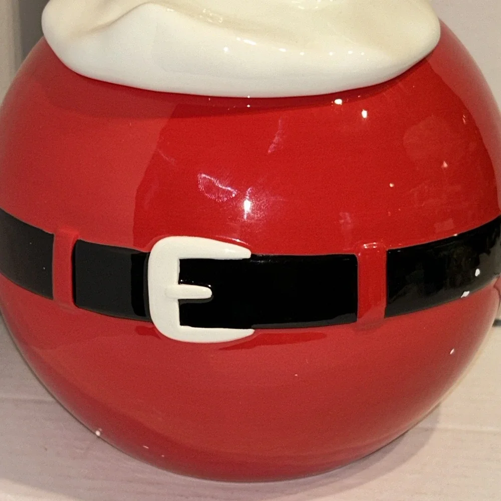 Christmas Cookie Jar -‎ Unique Round Santa Claus 12in x 8in (Department 56)